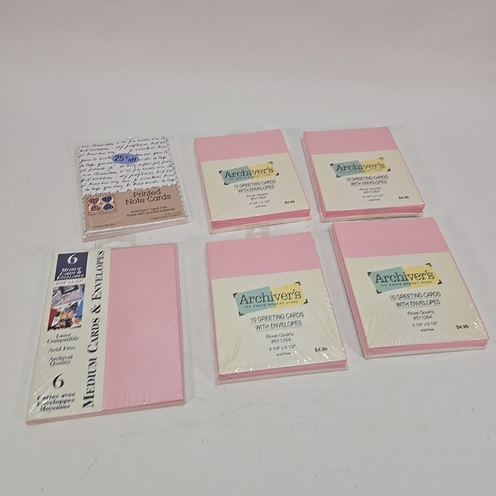 Lot of 4 Archivers 10 Greeting Cards w/Envelopes Printed Notecards & 6 Cards w/E